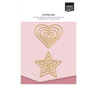 Vaessen Creative Troqueles de Corte Set - Estrellas & Corazones - 10 Uds de 1 x 1 cm a 6 x 7 cm - para Mini Máquina - para Tarjetas, Scrapbooking, Manualidades, DIY