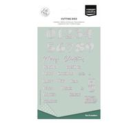 Vaessen Creative Troqueles de Corte Set-Números & Felicitaciones de Navidad-29 Uds 8 mm a 2,5 cm-para Hacer Tarjetas, Scrapbooking, Manualidades, DIY, Plata, 11x15cm