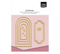 Vaessen Creative Troqueles de Corte y Embossing Set - Banderines & Etiquetas Redondos - 11 Uds de 2 x 5 cm a 5 x 9,5 cm - para Mini Máquina - para Tarjetas, Scrapbooking, Manualidades, DIY