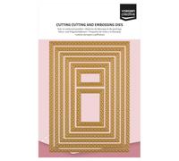 Vaessen Creative Troqueles de Corte y Embossing Set - Sellos Postales con Borde Cosido - 7 Cutting Dies - para Scrapbooking, Tarjetas Manualidades, DIY