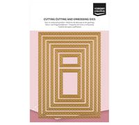 Vaessen Creative Troqueles de Corte y Embossing Set - Sellos Postales con Borde Cosido - 7 Cutting Dies - para Scrapbooking, Tarjetas Manualidades, DIY