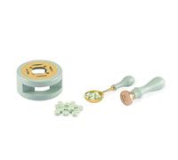 Vaessen Creative Wax Seal Kit - Stamp Set with Warmer, Spoon, Heart Stamp, Handle and Mint Beads - for Card Making, Scrapbooking, Journaling and Invitations