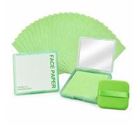 Vaethy Papel de control de aceite, 300 unidades de papel borroso para cara con espejo y soplo, papel secante para pieles grasas y grasas, control natural del sebo, papel de aceite para un acabado mate