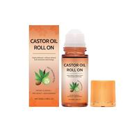 Vaethy Roll-on Castor Oil, 2 unidades de aceite de ricino orgánico con rodillo de cuarzo rosa, aceite de ricino adecuado para todo tipo de piel, para vientre, cabello, cara y cuerpos