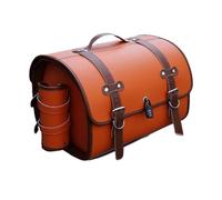 VAEVEN Baúl de Moto para BMW Motorrad CE 02, Cuero Bolsa de Moto, Baúl de Impermeable para Moto, Bolsa de sillín para Motocicleta, Accesorios para Moto,F Orange + Brown