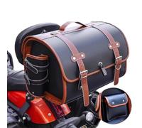 VAEVEN Bolsa Moto para Vespa Primavera150, Bolsa Trasera de Cuero Vintage para Motocicleta, Impermeable, 33 Litros, Black+Brown
