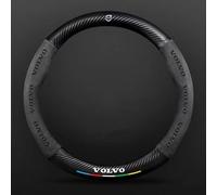 VAEVEN Funda Volante Coche para Volvo S90 2016-2023, Antideslizante Duradera Cubierta Volante Coche Cubierta de Volante de Coche, Protección para Volante Coche,Suede-Black