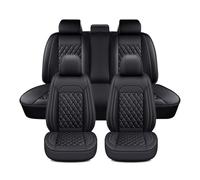 VAEVEN Fundas para Asiento de Coche para Aston Martin DB9 2004-2013 2014 2015 2016, Juego Completo Fundas Coche en Piel Sintética PU, Protección Asientos Delanteros y Traseros,A Black