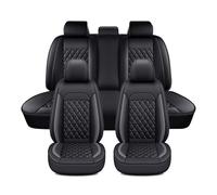 VAEVEN Fundas para Asiento de Coche para Ferrari 488 GTB 2015 2016 2017 2018 2019, Juego Completo Fundas Coche en Piel Sintética PU, Protección Asientos Delanteros y Traseros,B Black Grey