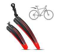 VAEVEN Guardabarros de Bicicleta para Koga Miyata Adventure, Ajustable Guardabarros Bicicleta Delantero y Trasero 20-26 Pulgadas, Espesar Guardabarros Portátiles para Bicicletas,C Red