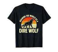 Vagando Por El Mundo Como Un Lobo Dire Lobo Vintage Howling Camiseta