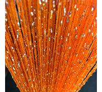 Vagasi 2 Piezas 200x100cm Cortina de Hilo Perlas Cortinas Exterior Terraza Cortinas de Cuentas Cortinas Cocina Cortina Puerta Exterior Puerta Flecos Decoración, Naranja