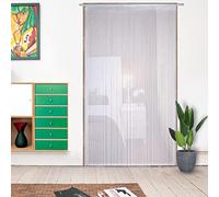 Vagasi 2 Piezas 200x100cm Cortina de Hilo Perlas Cortinas Exterior Terraza Cortinas de Cuentas Cortinas Cocina Cortina Puerta Exterior Puerta Flecos Decoración, Blanco