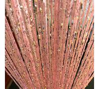 Vagasi 2 Piezas 200x100cm Cortina de Hilo Perlas Cortinas Exterior Terraza Cortinas de Cuentas Cortinas Cocina Cortina Puerta Exterior Puerta Flecos Decoración, Rojo