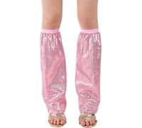 Vagbalena Calcetines de lentejuelas para disfraces Kawaii Calentadores largos con purpurina para las rodillas Fiesta Yoga Danza Accesorio Calentadores con lentejuelas (Rosa,Un tamaño)