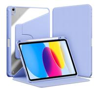 VAGHVEO Funda Giratoria para iPad 11ª Generación (A16) 2025 11" / iPad 10ª 10,9 Pulgadas 2022 con Portalápiz, Carcasa Protectora Cover Soporte Giratorio 360 Grados y Trasera Transparente, Gris Morado