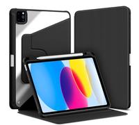 VAGHVEO Funda Giratoria para iPad 11ª Generación (A16) 2025 11" / iPad 10ª 10,9 Pulgadas 2022 con Portalápiz, Carcasa Protectora Cover con Soporte Giratorio 360 Grados y Trasera Transparente, Negro