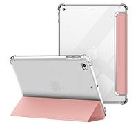 VAGHVEO Funda para 2018/2017 9.7 Pulgadas, iPad Air 1/2 Cover Ultra Delgada Flexible Función de Soporte Protectora Plegable Cubierta Transparente TPU, Resistente a Impactos Suave Carcasa, Oro Rosa