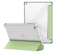 VAGHVEO Funda para 2018/2017 9.7 Pulgadas, iPad Air 1/2 Cover Ultra Delgada Flexible Función de Soporte Protectora Plegable Cubierta Transparente TPU, Resistente a Impactos Suave Carcasa, Verde Claro