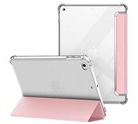 VAGHVEO Funda para 2018/2017 9.7 Pulgadas, iPad Air 1/2 Cover Ultra Delgada Flexible Función de Soporte Protectora Plegable Cubierta Transparente TPU, Resistente a Impactos Suave Carcasa, Rosa