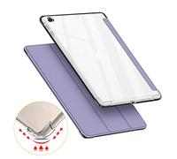 VAGHVEO Funda para iPad 10,2 Pulgada 2021/2020/2019 (9ª/8ª/7ª Generación), Flexible Protectora Plegable Cubierta Transparente TPU, Soporte Resistente a Impactos Suave Carcasa Cover Case, Gris Morado