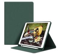 VAGHVEO Funda para iPad 9.7 Pulgadas 2017/2018, iPad Air/Air 2 Smart Case con Soporte para Lápices, Flexible Suave TPU Cubierta Trasera Cover Protectora[Auto-Sueño/Estela] para iPad 5/6ª, Verde Oscuro