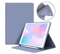 VAGHVEO Funda para iPad 9,7 Pulgadas 2017/2018, iPad Air/Air 2 Smart Case con Soporte para Lápices, Flexible Suave TPU Cubierta Trasera Cover Protectora[Auto-Sueño/Estela] para iPad 5/6ª, Morado Claro