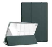 VAGHVEO Funda para iPad Air 3 2019 / Pro 10.5" 2017 Cover con Soporte para Lápices, Protectora de Piel PU Smart Case [Auto Sueño/Estela], Flexible TPU Translúcido Parte Trasera Cubierta, Verde Oscuro