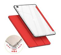 VAGHVEO Funda para iPad Mini 4 / iPad Mini 5 7.9 Pulgadas, Ultra Delgada Flexible Función de Soporte Protectora Plegable Cubierta Transparente TPU, Resistente a Impactos Suave Carcasa Cover, Rojo