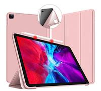 VAGHVEO Funda para iPad Pro 11 Pulgadas 2024 M4, iPad Pro 11 Pulgadas de 5ª Generación Funda Inteligente con Tapa Trasera Flexible de TPUSuave, Función Automática de Reposo/Activación, Rosa
