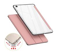 VAGHVEO Funda para Nuevo iPad 9ª Generación 10.2" 2021/8ª 2020/7ª 10,2, Flexible Protectora Plegable Cubierta Transparente TPU, Función de Soporte Resistente a Impactos Suave Carcasa Cover, Oro Rosa