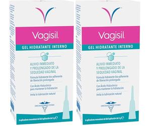 Vagisil Gel Hidratante Vaginal Interno con Ácido Hialurónico Con Aplicadores Monodosis, Hidratación Inmediata y Prolongada, Imita la Lubricación Natural 30 g (6 x 5 g) (Paquete de 2)