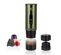 Vagizm Cafetera espresso portátil de 12 V: Cafetera de viaje con calentamiento rápido y batería de 15000 mAh - Hasta 8 tazas para acampar, viajar, conducir (Verde)