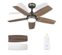 Vagizm Ventilador de Techo 91 CM Para Habitaciones PequeñAs: Moderno Con Luz Regulable Y Control Remoto, Reversible, Silencioso, Con 6 Velocidades, Para Oficinas Y Dormitorios PequeñOs, 230 V