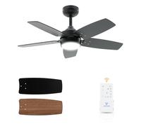 Vagizm Ventilador de Techo 91 CM Para Habitaciones PequeñAs: Moderno Con Luz Regulable Y Control Remoto, Reversible, Silencioso, Con 6 Velocidades, Para Oficinas Y Dormitorios PequeñOs, 230 V