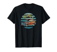 VAGÓN DE Madera Vintage DE 1950, Woodies, Surf, Playa DE Palmeras Camiseta