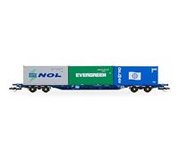 Vagón portacontenedores Hornby TT:120 TT6032 Touax KFA con 3 contenedores de 20 Unidades