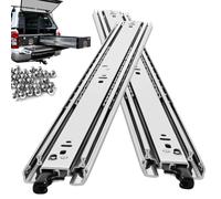 VAGUDE 1 par de guías de cajón de extensión completa de montaje lateral de 14, 16, 18, 20, 22, 24, 26, 28, 30, 32, 34, 36, 40 pulgadas, 100 libras, rieles de metal (con cerradura, 24 pulgadas)