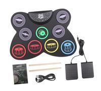 Vaguelly 1 Juego Batería Electrónica Enrollable para Principiantes Instrumento Musical Portátil de Silicona para Práctica y Diversión Casa