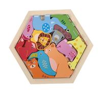Vaguelly 1 Juego Bloque de Madera Puzzles Infantiles Toys The Learning Game Brain Toys Puzzle Madera pequeño Animales Juguetes educativos Rompecabezas Colorful