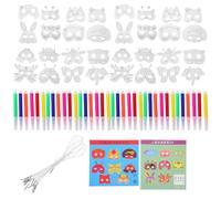 Vaguelly 1 juego de máscaras de papel de animales para niños, máscaras en blanco para pintar, para fiestas de cumpleaños, actividades escolares, Halloween y proyectos de arte creativo.