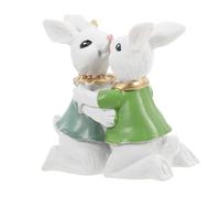 Vaguelly 1 Par Besar Adornos de Conejito decoración de Pascua de Primavera decoración de Escritorio de Pascua de conejitos de Pascua de pie Figura de Conejo Resina