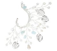 Vaguelly 1 Par Ear cuff hoja flor cristal pendientes de mujer pendientes de plata Pendientes de fiesta Pendientes ligeros y cómodos Pendientes lindos Pendientes de moda Aleación de zinc
