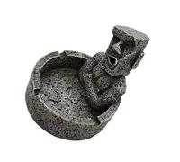 Vaguelly 1 Pieza cenicero Estatua de Piedra con ceniceros cenicero publico cenicero de baño cenicero único cenicero Interior cenicero Redondo cenicero Moai Creativo Resina Gris Oscuro