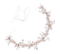 Vaguelly 1 Pieza Venda tocados de novia tiaras de novia tiaras novia Ramo vestidos paseo floral casarse traje tocado de novia de flores tocado de novia de boda tadle de boda aleación Golden