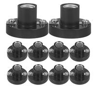 Vaguelly 10 Piezas Base de Portalámparas E10 Negra para Experimentos Eléctricos y Físicos, Adaptador de Bombilla de Rosca Pequeño para Laboratorio y Enseñanza de Electricidad