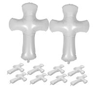Vaguelly 10 Piezas Globo Cruz Comunion Decoración Globo Blanco Comunion Bautismo Religioso Bautizo