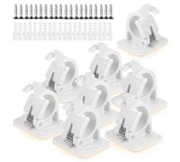 Vaguelly 10 Piezas Soporte Autoadhesivo para Cortinas Fijación de Varillas para Cortinas y Toallas Instalación sin Herramientas Resistente y Duradero