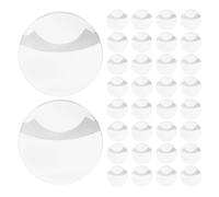 Vaguelly 100 protectores transparentes para insignias de 63 mm, anticaídas, con botones redondos, transparentes, para almacenamiento y exhibición.
