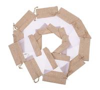 Vaguelly 10piezas Bolsas De Lino Cordón Para Guardar Joyas Bolsa De Obsequio Para Dulces Diseño Surtido Para De Cumpleaños Especiales